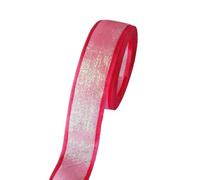 Leliafleury 1Pcs Rose Red Sparkly Iridescent Ribbon 2.3cmx5 Yards Metallic Glitter Ribbon for DIY Crafts Bows Gift Wrapping