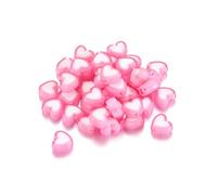 Leliafleury 2 Pack Pink Heart Shape Beads 7.6x8.5mm Heart Shape Spacer Beads for Beading DIY Crafts, About 100Pcs