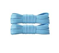 Leliafleury 2 Pairs Flat Fluorescent Shoelaces 100cmx10mm Glow in Dark Shoe Laces Luminous Shoelaces Sky Blue Replacement Shoe Laces for Sneakers Skate Boots Sport