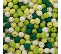 Leliafleury 200Pcs Acrylic Round Beads 6mm Mixed Color Acrylic Craft Beads for Beading DIY Crafts, Green