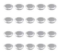 Leliafleury 20Pcs Air Vent Louver Round Ventilation Grilles Mesh Hole Soffit Vents Stainless Steel Air Vent Louver Hole for Kitchen Bathroom Cabinet Wardrobe (Silver, 19mm Bevel Mouth)