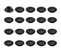 Leliafleury 20Pcs Air Vent Louver Round Ventilation Grilles Mesh Hole Soffit Vents Stainless Steel Air Vent Louver Hole for Kitchen Bathroom Cabinet Wardrobe (Black, 19mm Bevel Mouth)