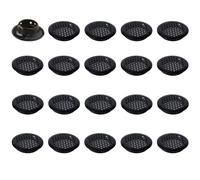 Leliafleury 20Pcs Air Vent Louver Round Ventilation Grilles Mesh Hole Soffit Vents Stainless Steel Air Vent Louver Hole for Kitchen Bathroom Cabinet Wardrobe (Black, 25mm Bevel Mouth)