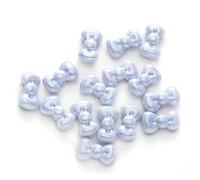 Leliafleury 20Pcs Blue Acrylic Bow Beads 26x15mm Bowknot Beads Acrylic Loose Spacer Bead for Beading DIY Crafts