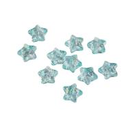 Leliafleury 20Pcs Blue Acrylic Star Beads Iridescent Crystal Star Beads Clear Acrylic Spacer Bead for Beading DIY Crafts