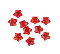 Leliafleury 20Pcs Red Acrylic Star Beads Iridescent Crystal Star Beads Clear Acrylic Spacer Bead for Beading DIY Crafts