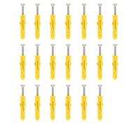 Leliafleury 20Pcs Wall Plugs and Screws Set M8*40 Expansion Pipe and Self Tapping Screws Kit for Brick Concrete Masonry Drywall, Yellow