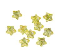 Leliafleury 20Pcs Yellow Acrylic Star Beads Iridescent Crystal Star Beads Clear Acrylic Spacer Bead for Beading DIY Crafts