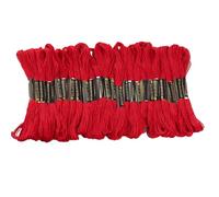 Leliafleury 24Pcs Red Embroidery Threads Polyester Embroidery Thread Cross Stitch Floss for DIY Knitting Sewing Projects