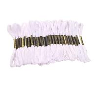 Leliafleury 24Pcs White Embroidery Threads Polyester Embroidery Thread Cross Stitch Floss for DIY Knitting Sewing Projects