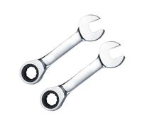 Leliafleury 2Pcs 10mm Stubby Ratchet Spanner, Short Combination Ratcheting Wrench, Mini Open End Spanner, Small Metric Home Tools for Repair Bicycle
