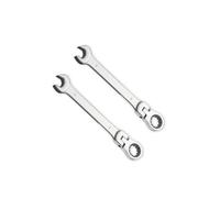 Leliafleury 2pcs 6mm Ratchet Spanner Flex-Head, Combination Wrench, Polished CR-V Chrome Vanadium Steel Metric Spanner, 72-Tooth, Box and Open End Ring Ratcheting Spanner Tool for Home Bicycle