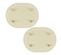 Leliafleury 2Pcs Crochet Bag Bottom Base 14.5cmx11cm PU Leather Bottom Oval Bag Bases for Handbag Shoulder Making, White