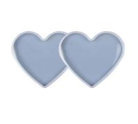Leliafleury 2Pcs Heart Silicone Mould Resin Casting Mold Silicone Resin Mould for DIY Crafts Home Decoration, 10.5x9x0.9cm