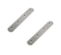 Leliafleury 2Pcs Straight Brackets Stainless Steel Flat Joining Plates Mending Plates Connecting Plates Flat Metal Brackets for Repair Fixing Wood Furniture, 127 x 20mm