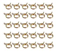 Leliafleury 30 Pcs Double Wire Spring Clips 14mm Colorful Zinc Plated Hose Clamps Fuel Line Hose Clips Spring Clamp for Water Pipe Air Tube