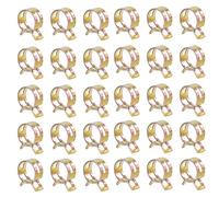 Leliafleury 30 Pcs Spring Hose Clamps 15mm Spring Band Clamps Pipe Clips Colorful Zinc Plated Hose Clips for Water Pipe Air Tube Fastener