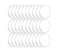 Leliafleury 30Pcs 2.5 Inch Clear Acrylic Sheets Round Acrylic Panels Circle Sheets Acrylic Discs with Hole Transparent Acrylic Plates for Picture Painting DIY Crafts Display Projects