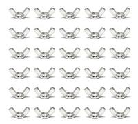Leliafleury 30Pcs Butterfly Wing Nut M6 Stainless Steel Wing Nuts Hand Twist Tighten Fasteners for DIY Tools Machinery Electronic Equipment