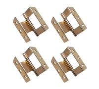 Leliafleury 4Pcs Cranked Flush Hinge 51x16x1.5MM Four Fold Hinges for Windows Cabinets Boxes, Colorful Zinc