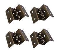 Leliafleury 4Pcs Four Fold Hinges 41x15x1MM Folding Cabinet Hinges 6-Hole Cranked Hinge for Windows Cabinets Boxes, Bronze