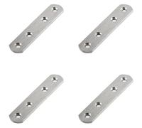 Leliafleury 4Pcs Straight Brackets Stainless Steel Flat Joining Plates Mending Plates Connecting Plates Flat Metal Brackets for Repair Fixing Wood Furniture, 97 x 20mm