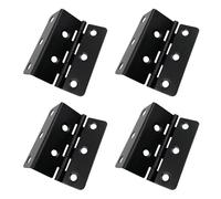 Leliafleury 4Pcs Three Fold Hinges 51x15x1MM Folding Cabinet Hinges 8-Hole Cranked Hinge for Windows Cabinets Boxes, Black