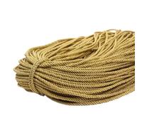 Leliafleury 5 Meter Gold Metallic Twisted Cord Trim 5mm Polyester Twisted Cord Rope for DIY Craft Curtain Tieback Home Decor