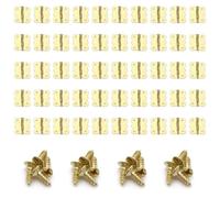 Leliafleury 50Pcs Gold Mini Butterfly Hinges 180 Degree Folding Door Hinges for DIY Crafts Wooden Jewelry Box