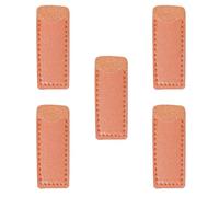 Leliafleury 5Pcs Brown Scissors Protective Cover 7cmx2.8cm Rectangular Faux Leather Scissors Sheath for Sewing and Crafting Tool Protection