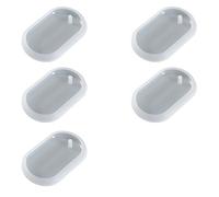 Leliafleury 5Pcs Oval Casting Molds Pendant Resin Mould Silicone Resin Mould with Hole for Keychain Pendant DIY Crafts Making