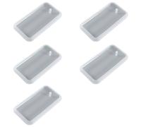 Leliafleury 5Pcs Rectangle Casting Molds Pendant Resin Mould Silicone Resin Mould with Hole for Keychain Pendant DIY Crafts Making