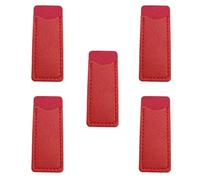 Leliafleury 5Pcs Red Scissors Protective Cover 7cmx2.8cm Rectangular Faux Leather Scissors Sheath for Sewing and Crafting Tool Protection