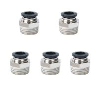 Leliafleury 5Pcs Straight Pneumatic Push to Quick Connect Fittings 6mm Tube OD x 1/2" Male Thread Connector Pneumatic Fittings Quick Release Air Line Adapter