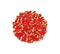 Leliafleury 6mm Red Flower Sequins Glitter Plastic Paillettes Flower Loose Sequins for DIY Crafts Sewing, 20g/0.7oz