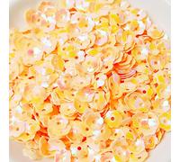 Leliafleury 6mm Yellow Flower Sequins Glitter Loose Cup Sequins for DIY Crafts Sewing, 40g/1.4oz