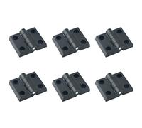 Leliafleury 6Pcs Black Nylon Hinges 50x60x10mm ABS Plastic Folding Door Hinges for Cabinet Drawer Window Boxes