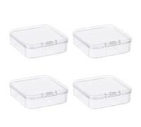 Leliafleury 7.4x7.4x2.5cm Transparent Plastic Organizer, 5Pcs Empty Mini Square Storage Containers Clear Plastic Storage Boxes with Lids for Small Items