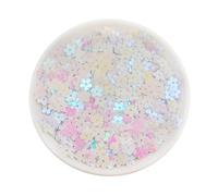 Leliafleury 7mm White Flower Sequins Glitter Flat Loose Sequins for DIY Crafts Sewing, 20g/0.7oz