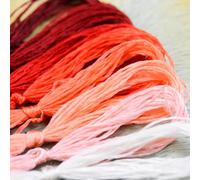 Leliafleury 8Pcs Red and Orange Embroidery Thread Silk Embroidery Threads Cross Stitch Floss for DIY Knitting Sewing Projects