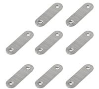 Leliafleury 8Pcs Straight Brackets Stainless Steel Flat Joining Plates Mending Plates Connecting Plates Flat Metal Brackets for Repair Fixing Wood Furniture, 56 x 16mm
