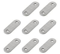 Leliafleury 8Pcs Straight Brackets Stainless Steel Flat Joining Plates Mending Plates Connecting Plates Flat Metal Brackets for Repair Fixing Wood Furniture, 47 x 16mm