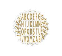 Leliafleury A-Z Alphabet Stickers, 8 Sheets Gold Letter Stickers, Waterproof Letter Labels, 7.6 * 3cm