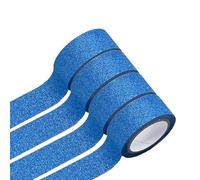 Leliafleury Blue Glitter Washi Tape 4 Rolls Self Adhesive Decorative Tape for DIY Crafts Wrapping Scrapbook, 15mm x 5m
