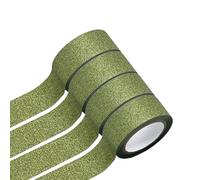 Leliafleury Grass Green Glitter Washi Tape 4 Rolls Self Adhesive Decorative Tape for DIY Crafts Wrapping Scrapbook, 15mm x 5m