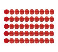 Leliafleury Hex Nut Cover, 50 Pcs 17 mm Plastic Dome Bolt Nut Protection Caps Cover for Bolts, Hex Hexagon Screws, No Thread, (Red M10*17 * 20.5)