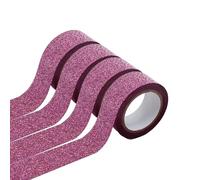 Leliafleury Light Red Glitter Washi Tape 4 Rolls Self Adhesive Sparkly Decorative Tape for DIY Crafts Wrapping Scrapbook, 15mm x 5m