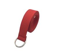 Leliafleury Red Canvas Web Belt, 1Pcs Double D Ring Canvas Belt for Men Women, 3.8cmx130cm