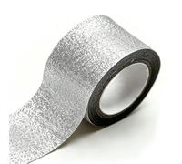 Leliafleury Silver Glitter Washi Tape, 1 Roll Self Adhesive Sparkly Decorative Tape for DIY Crafts Wrapping Scrapbook, 100mmx5m