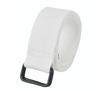 Leliafleury White Canvas Web Belt, 1Pcs Square Double Ring Buckle Canvas Belt for Men Women, 3.8cmx110cm